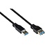 USB naar USB verlengkabel - USB3.0 - tot 0,9A / zwart - 1 meter