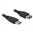 USB naar USB verlengkabel - USB3.0 - tot 2A / zwart - 1 meter