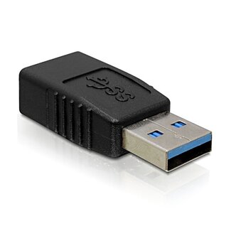 DeLOCK USB-A (m) - USB-A (v) poortbeschermer - USB3.0 / zwart
