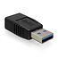 USB-A (m) - USB-A (v) poortbeschermer - USB3.0 / zwart