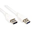 USB naar USB kabel - USB3.0 - tot 0,9A / wit - 1,8 meter