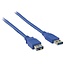 USB naar USB verlengkabel - USB3.0 - tot 2A / blauw - 1 meter