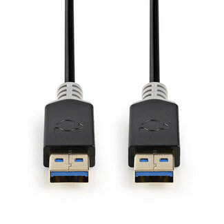 Nedis Nedis USB naar USB kabel - USB3.0 - tot 2A / zwart - 2 meter