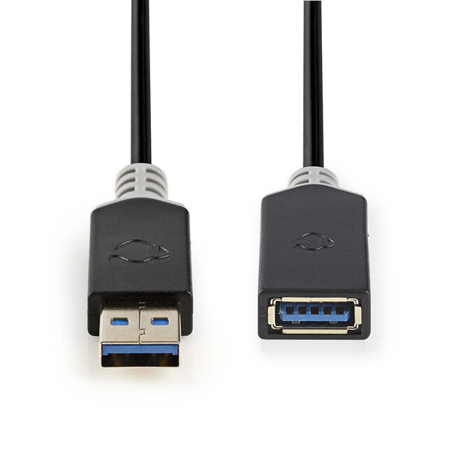 Nedis USB naar USB verlengkabel - USB3.0 - tot 2A / zwart - 2 meter