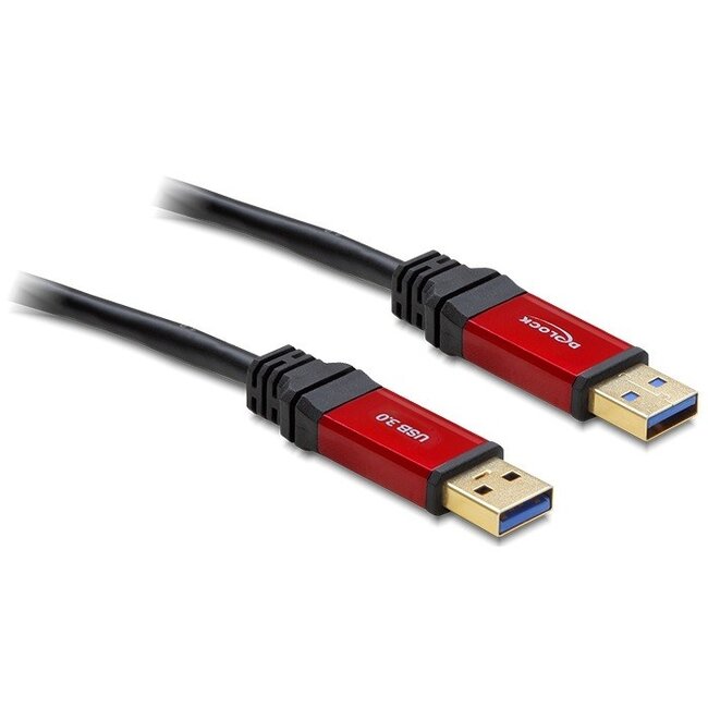 DeLOCK USB naar USB kabel - USB3.0 - tot 2A / zwart - 2 meter