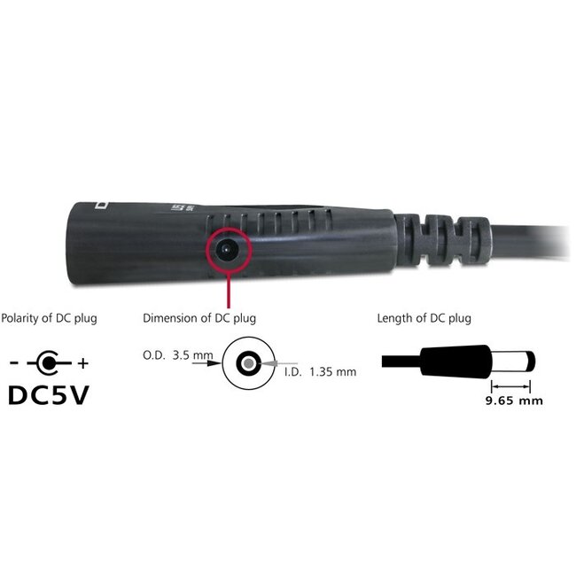 DeLOCK actieve USB naar USB verlengkabel - USB3.0 - tot 0,9A - 5 meter