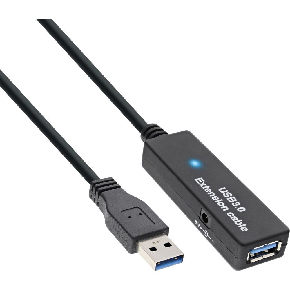 InLine 15m USB 3.0. Snoerlengte: 15 m, Aansluiting 1: USB A, Aansluiting 2: USB A, USB-versie: USB 3.2 Gen 1 (3.1 Gen 1), Geslacht connector: Mannelijk/Vrouwelijk, Maximale overdra