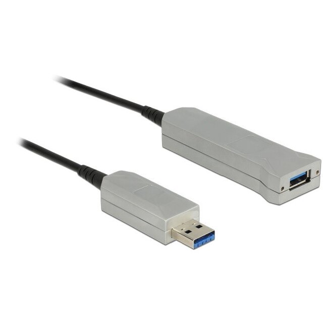 DeLOCK actieve optical fiber USB naar USB verlengkabel - USB3.0 - tot 0,9A - 20 meter