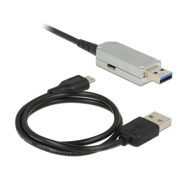DeLOCK actieve optical fiber USB naar USB verlengkabel - USB3.0 - tot 0,9A - 20 meter