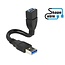 USB naar USB vormbare verlengkabel - USB3.0 - tot 2A / zwart - 0,15 meter