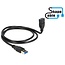 USB naar USB vormbare verlengkabel - USB3.0 - tot 2A / zwart - 1 meter