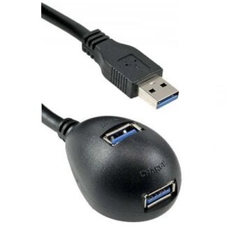 InLine USB naar 2x USB docking kabel - USB3.0 - tot 0,9A / zwart - 1 meter