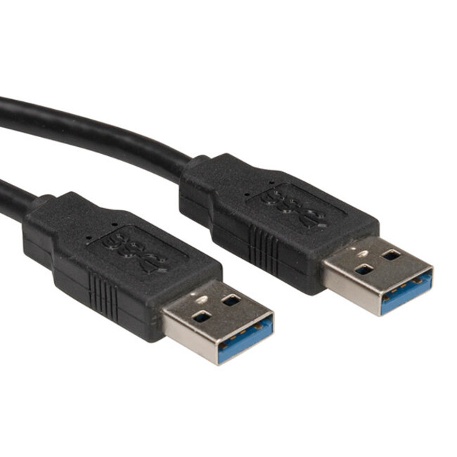USB naar USB kabel - USB3.0 - UL gecertificeerd - tot 2A / zwart - 1,8 meter