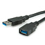 USB naar USB (volledig bedekt) verlengkabel - USB3.0 - UL gecertificeerd - tot 0,9A / zwart - 1,8 meter