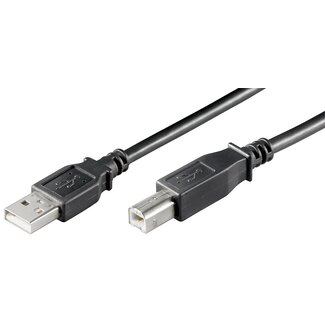 Nedis USB naar USB-B kabel - USB2.0 - tot 0,5A / zwart - 3 meter