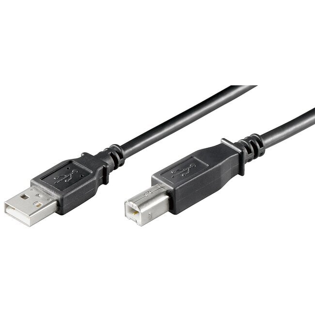 USB naar USB-B kabel - USB2.0 - tot 0,5A / zwart - 5 meter