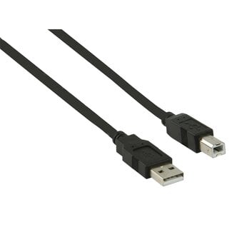 InLine USB-A naar USB-B kabel - USB2.0 - tot 2A / zwart - 0,30 meter