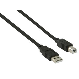 InLine USB-A naar USB-B kabel - USB2.0 - tot 2A / zwart - 0,50 meter