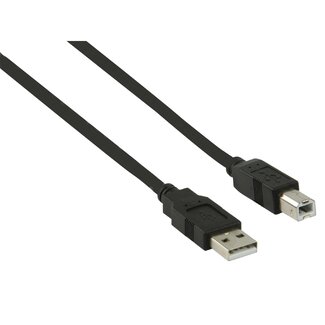 Goobay USB-A - USB-B kabel | USB2.0 | 10W | zwart | 1 meter