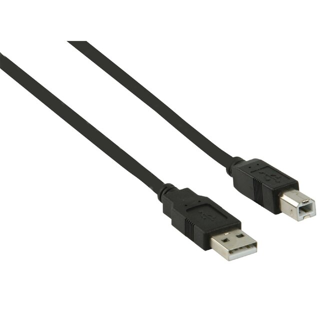 USB-A - USB-B kabel | USB2.0 | 10W | zwart | 1,8 meter