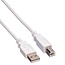 USB-A naar USB-B kabel - USB2.0 - tot 0,5A / wit - 3 meter