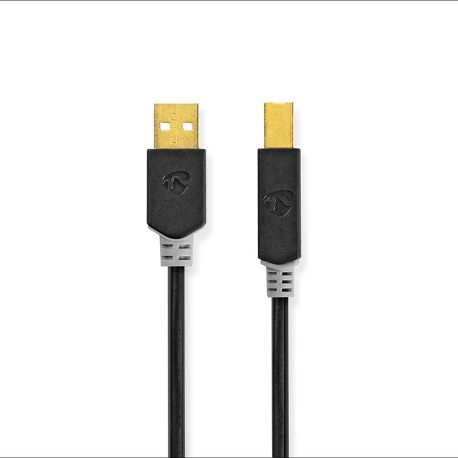 Nedis USB naar USB-B kabel - USB2.0 - tot 2A / zwart - 2 meter