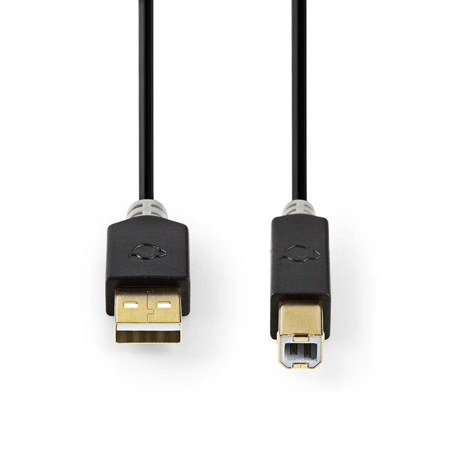 Nedis USB naar USB-B kabel - USB2.0 - tot 2A / zwart - 3 meter