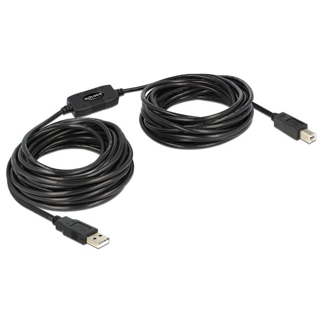 DeLOCK actieve USB naar USB-B kabel - USB2.0 - tot 0,5A - 11 meter