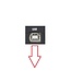 USB-A naar USB-B haaks (beneden) kabel - USB2.0 - tot 2A / zwart - 2 meter