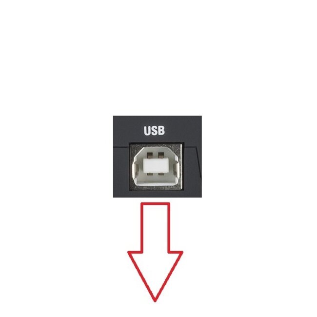 USB-A naar USB-B haaks (beneden) kabel - USB2.0 - tot 2A / zwart - 3 meter