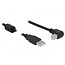 USB-A naar USB-B haaks (beneden) kabel - USB2.0 - tot 2A / zwart - 5 meter