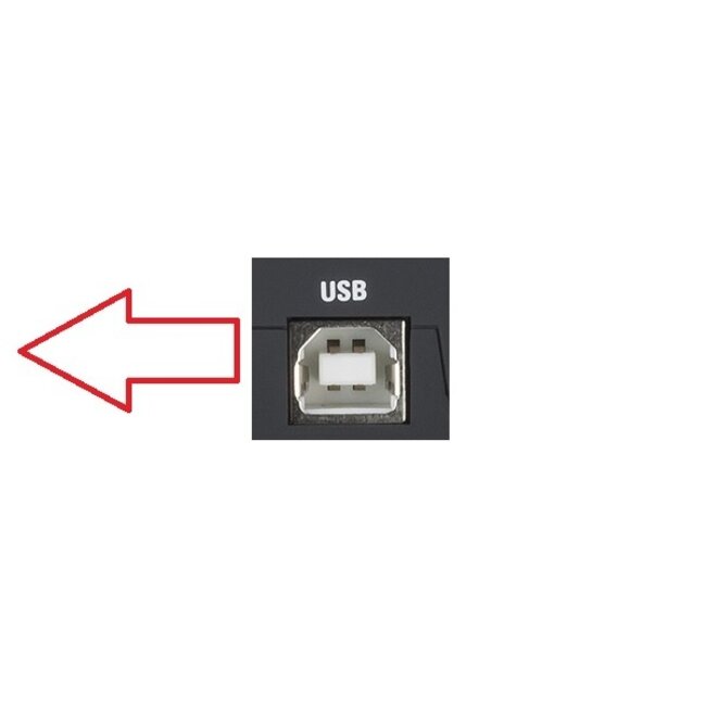 USB naar USB-B haaks kabel - USB2.0 - tot 2A / transparant - 5 meter