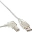 USB naar USB-B haaks kabel - USB2.0 - tot 2A / transparant - 0,30 meter