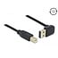 Easy-USB-A haaks (boven/beneden) naar USB-B kabel - USB2.0 - tot 2A / zwart - 0,50 meter