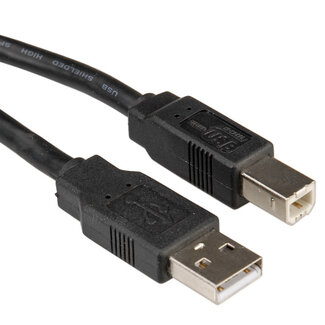 Roline USB naar USB-B kabel - USB2.0 - tot 2A / UL gecertificeerd - 0,80 meter