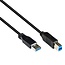 USB-A naar USB-B kabel - USB3.0 - tot 0,9A / zwart - 1 meter