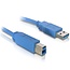 USB-A naar USB-B kabel - USB3.0 - tot 2A / blauw - 0,50 meter
