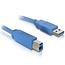 USB-A naar USB-B kabel - USB3.0 - tot 2A / blauw - 1,8 meter