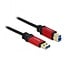 DeLOCK USB-A naar USB-B kabel - USB3.0 - tot 2A / zwart - 1 meter
