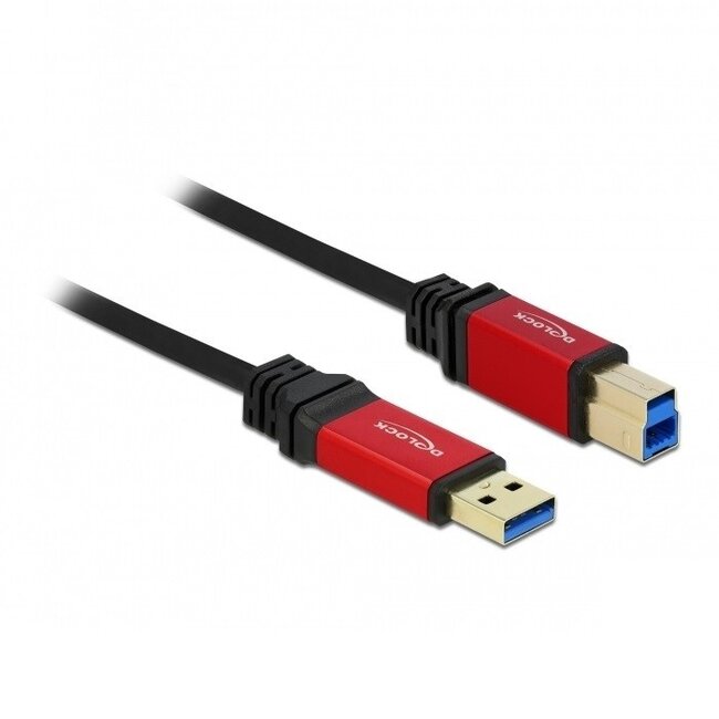 DeLOCK USB-A naar USB-B kabel - USB3.0 - tot 2A / zwart - 2 meter