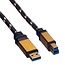 Roline USB-A naar USB-B kabel - USB3.0 - tot 2A / zwart - 0,80 meter