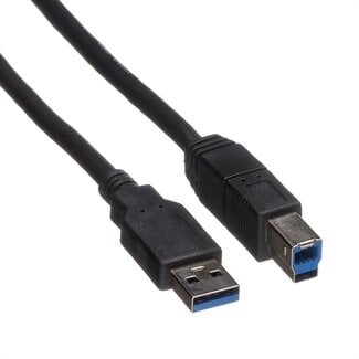 Roline USB-A naar USB-B kabel - USB3.0 - tot 2A - UL gecertificeerd / zwart - 3 meter