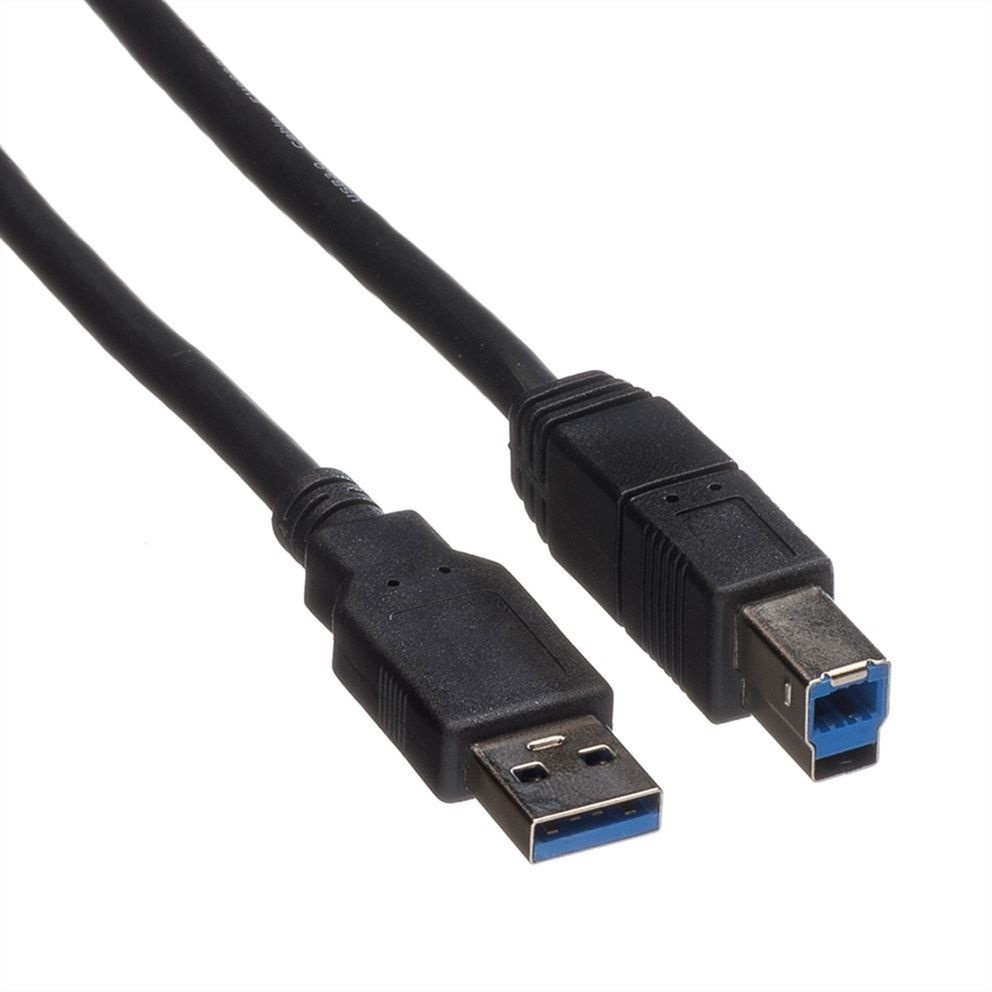 USB-A - USB-B | UL gecertificeerde kabel | 3 meter | USB3.0 SuperSpeed | Roline