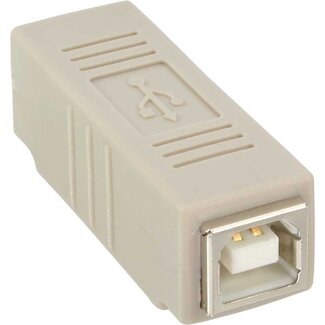 InLine USB-B (v) - USB-B (v) koppelstuk - USB2.0 / beige