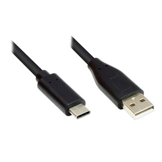 Nedis USB-C naar USB-A kabel - USB2.0 - tot 2A / zwart - 1 meter