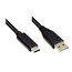 USB-C naar USB-A kabel - USB2.0 - tot 2A / zwart - 1 meter