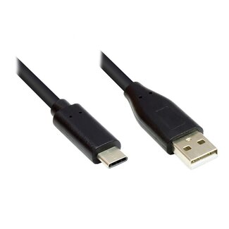 S-Impuls USB-C - USB-A kabel | USB2.0 | 15W | zwart | 1,8 meter