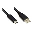 USB-C - USB-A kabel | USB2.0 | 15W | zwart | 1,8 meter