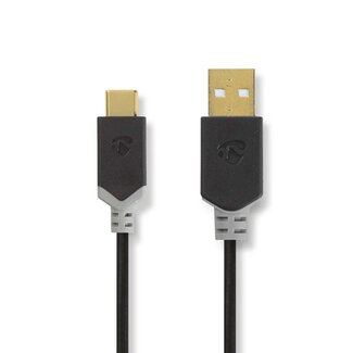 Nedis Nedis USB-C naar USB-A kabel - USB2.0 - tot 3A / zwart - 1 meter