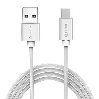 Orico Orico USB-C naar USB-A nylon kabel - USB2.0 - tot 3A / zilver - 1 meter